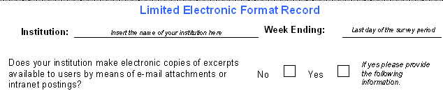 Limited Electronic Format Record
