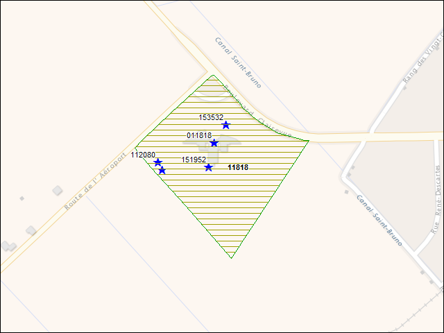 A map of the area immediately surrounding DFRP Property Number 11818