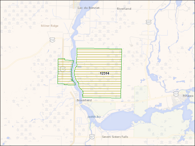 A map of the area immediately surrounding DFRP Property Number 12314