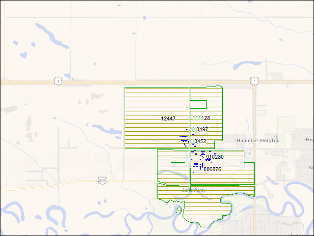 A map of the area immediately surrounding DFRP Property Number 12447