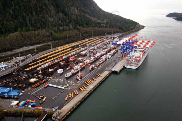 A photograph of the Fairview Container Terminal in Prince Rupert, British Columbia (Property Number 00842)