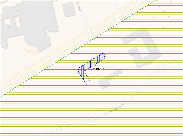 A map of the area immediately surrounding building number 110205