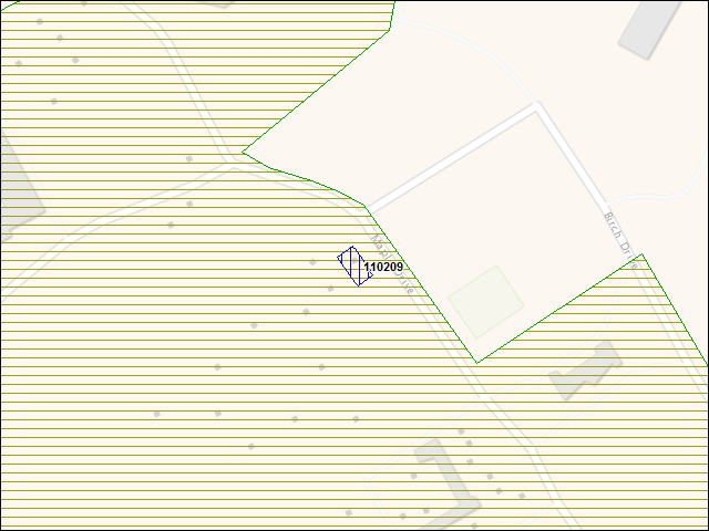 A map of the area immediately surrounding building number 110209
