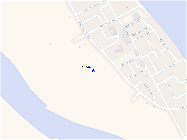 A map of the area immediately surrounding building number 137445
