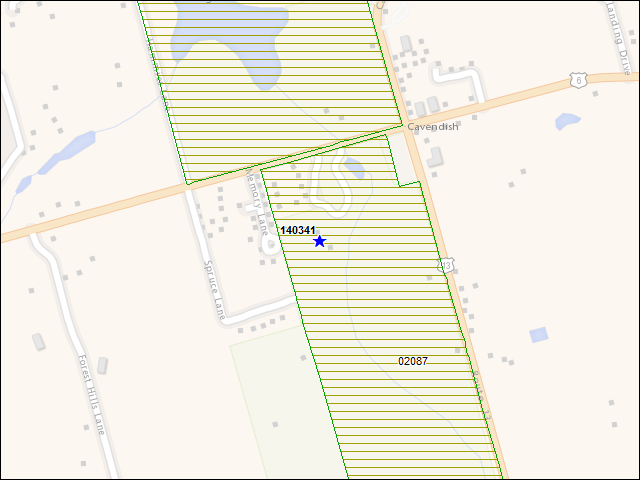 A map of the area immediately surrounding building number 140341