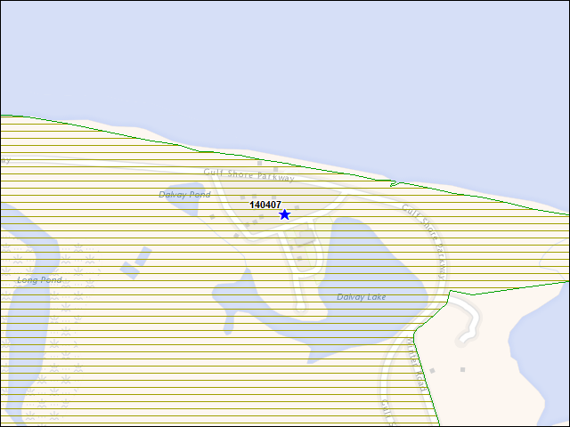 A map of the area immediately surrounding building number 140407