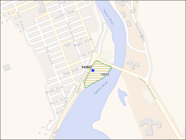 A map of the area immediately surrounding building number 143852