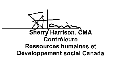 Sherry Harrison, CMA Contr�leure Ressources humaines et D�veloppement social Canada