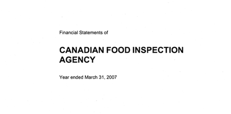 Financial Statements of CFIA