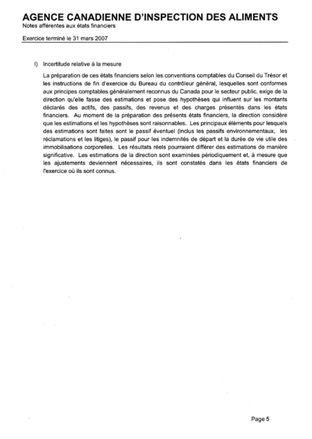 Notes aff�rentes aux �tats financiers