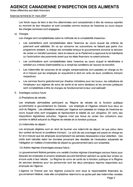 Notes aff�rentes aux �tats financiers