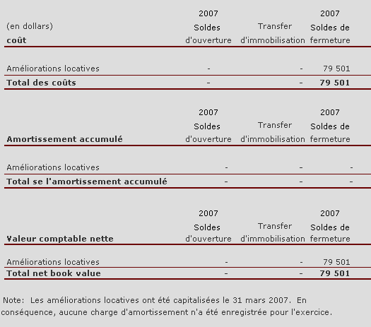 Immobilisations corporelles