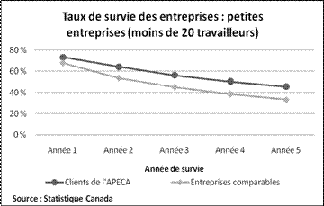 Taux de survie des entreprises : petites entreprises (moins de 20 travaileurs)