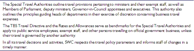 Travel policies table