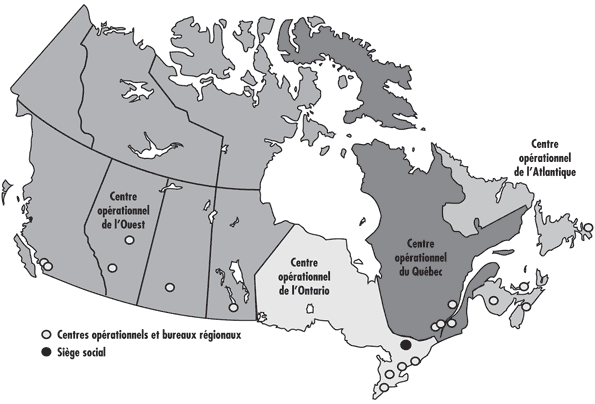 Figure 2 : Centres opérationnels et bureaux régionaux de 
l’ACIA