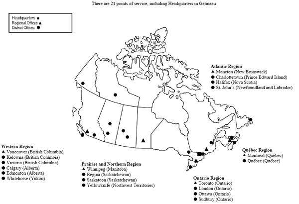 Appendix C: Departmental Points of Service Across Canada 
