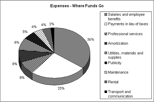 Graphique des principales donnes financires