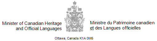 Minister of Canadian Heritage and Official Languages