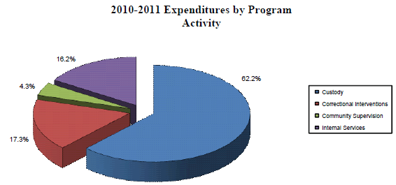 Pie Chart - 2010-2011 Expenditures by Program Activity