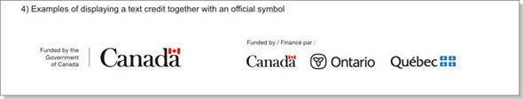 4) Examples of displaying a text credit together with an official symbol