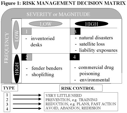 Graphic explaining Risk management decision matrix