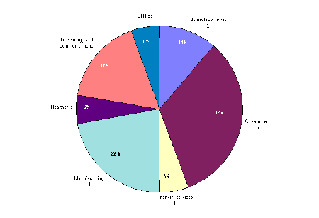 Exhibit I-2(b): Distribution of organizations by industry