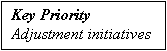 Text Box: Key Priority
Adjustment initiatives
