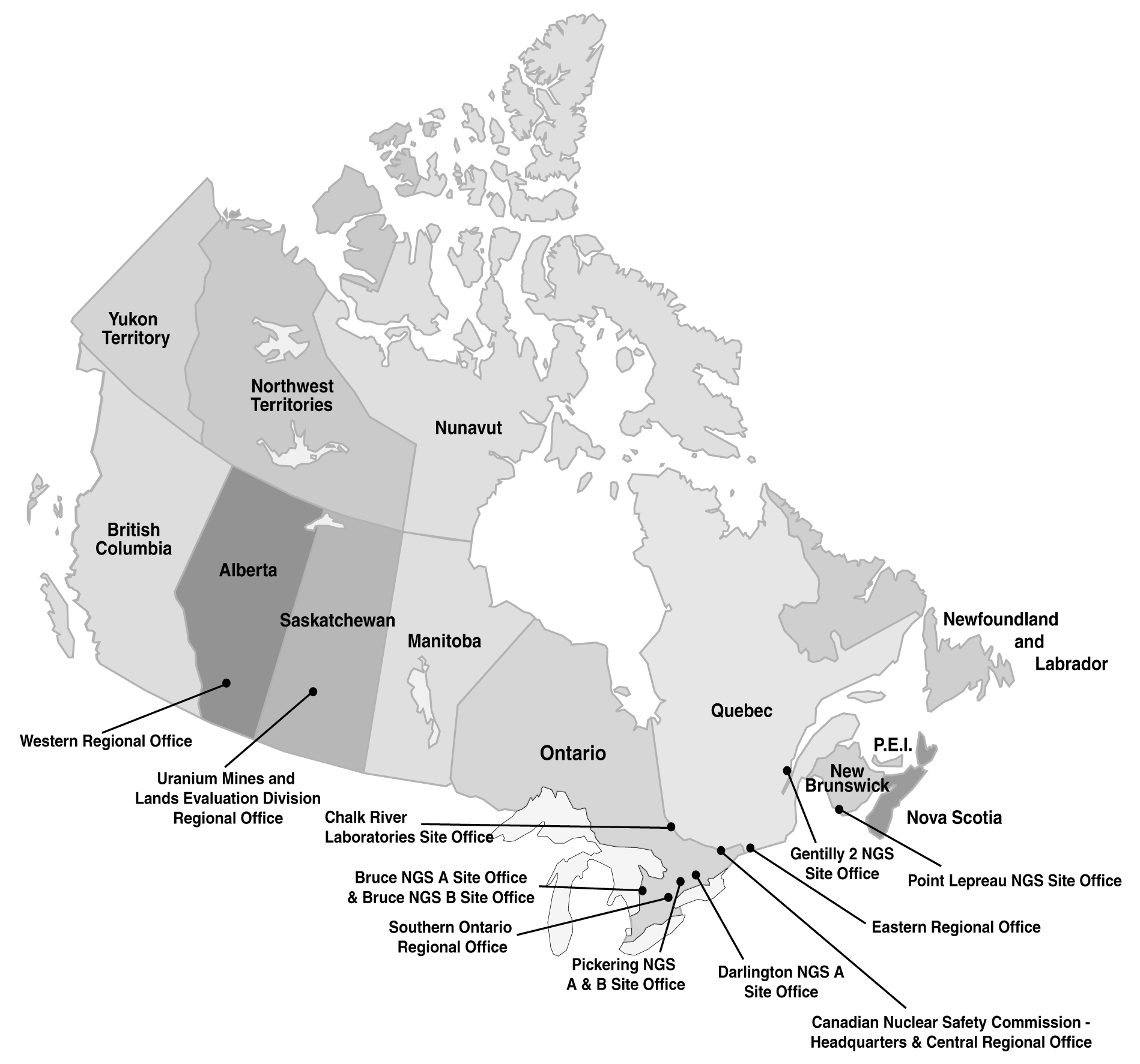 Canadian Nuclear Safety Commission - Locations