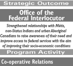Strategic Outcome: Office of the Federal Interlocutor