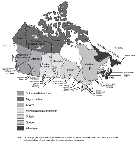 Présence de Santé Canada au pays