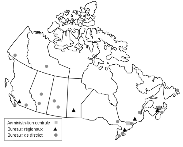 Points de service du ministère du Patrimoine canadien