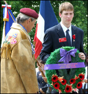 Veteran and Youth at Wreath Laying Cermony