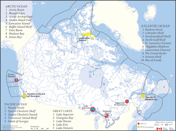 Figure 3 presents the National Marine Conservation Areas of Canada System Plan