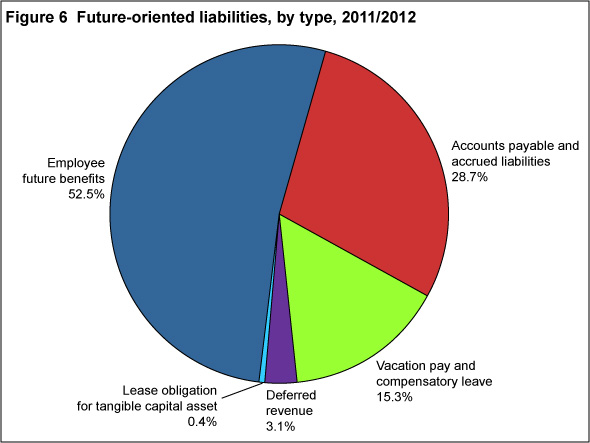 Figure 6: Future-oriented liabilities, by type, 2011/2012