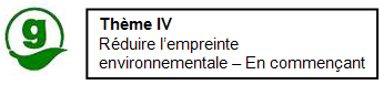 thème IV : Réduire l'empreinte environnementale - en commençant par le gouvernement - l'identificateur visuel