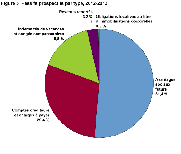 Figure 5 : Passifs prospectifs par type, 2012-2013