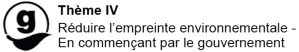 Thème IV; Réduire l'empreinte Environnementale - En commençant avec le gouvernement